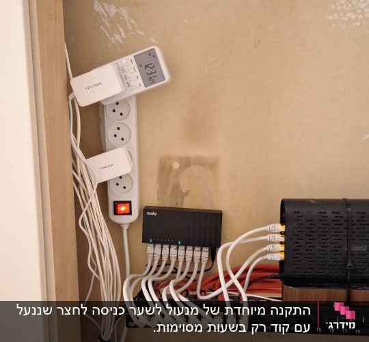 תשתית תקשורת וספקי כוח לקודן ומנעול חשמלי